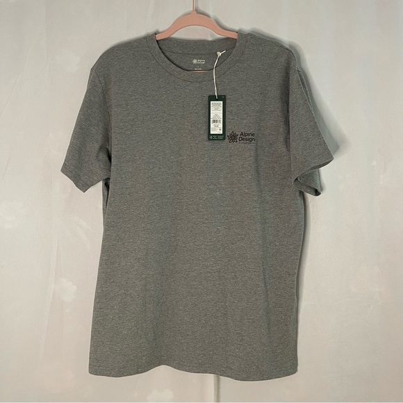 Alpine Design Men's short Sleeve Graphic T-Shirt size Large organic grey - Picture 2 of 6